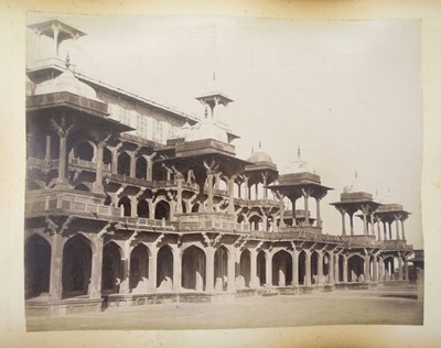 Lot 59 - India. An album containing approximately 76 albumen print photographs, mostly late 1890s