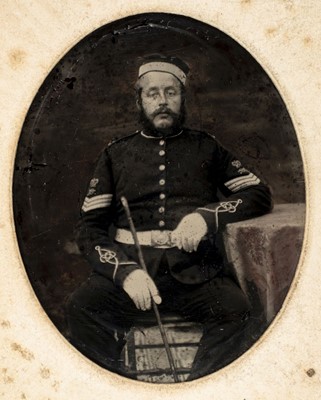 Lot 180 - Military Ambrotypes. A group of 4 quarter-plate ambrotypes