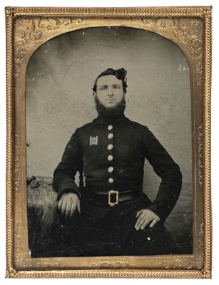 Lot 180 - Military Ambrotypes. A group of 4 quarter-plate ambrotypes