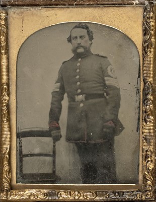 Lot 182 - Military Daguerreotypes. A group of two one-sixth plate daguerreotypes, early 1850s