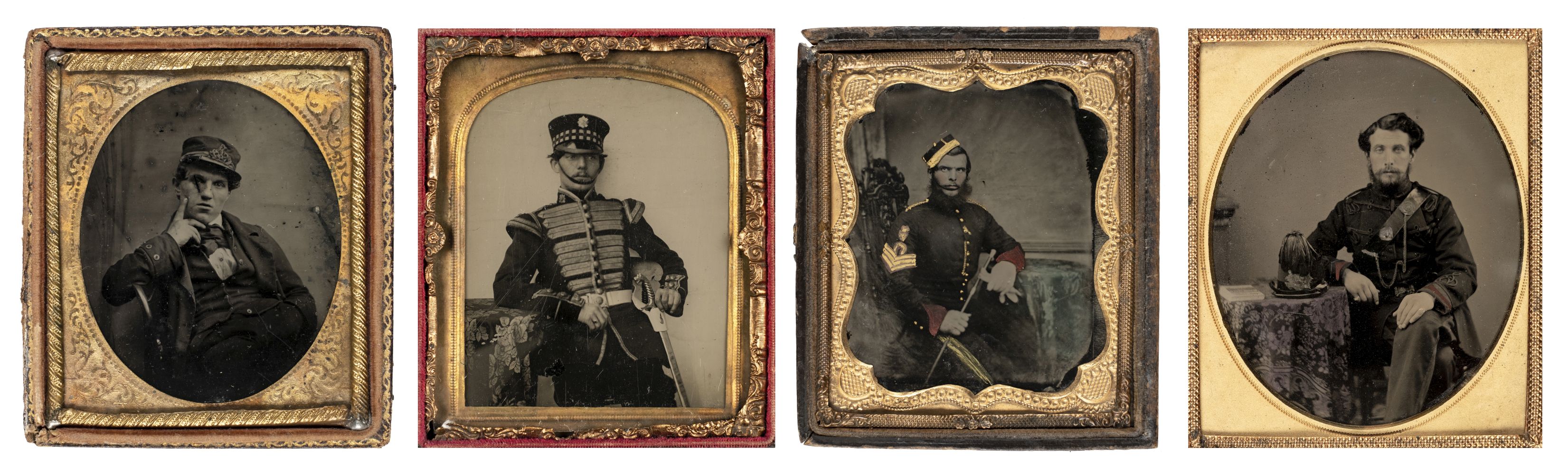 Lot 181 - Military Ambrotypes. A group of five