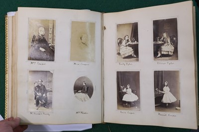 Lot 35 - Early Photography. An album of photographic portraits and some views, circa 1860s