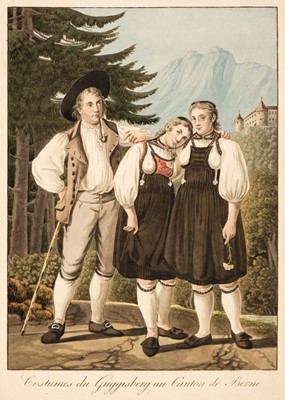 Lot 419 - Switzerland. A collection of ten costume plates & topographical views, circa 1830