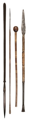 Lot 180 - Zulu. Spears and knobkerrie