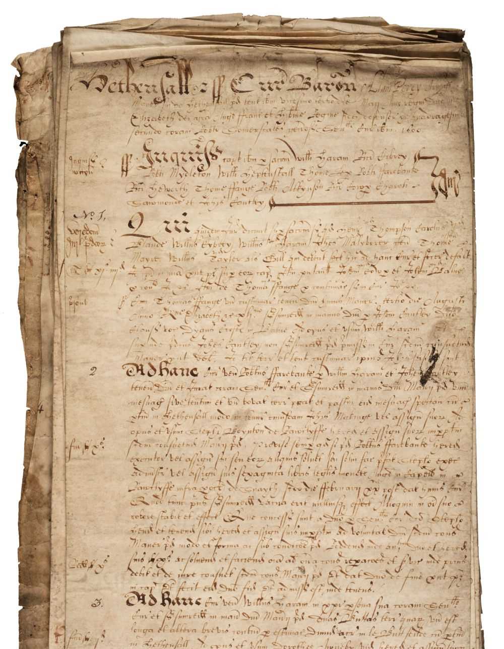 Lot 148 - Court Rolls: Hensall Court, Yorkshire, 1600-1623 & 1626, 1633, 1635 & 1639
