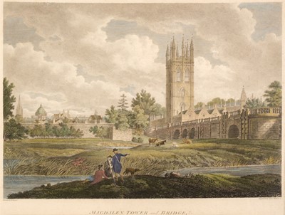 Lot 407 - Oxford. Basire (James), Magdalen Tower and Bridge, circa 1810