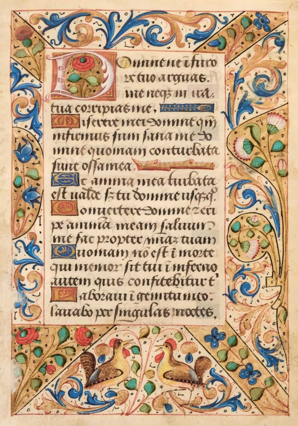 Lot 90 - Illuminated Leaf. Illuminated leaf from a Book of Hours, Northern France, circa 1500