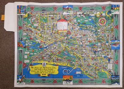 Lot 256 - Australia. The Wonder Map of Melbourne, John Power Studios, 1934