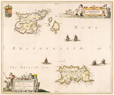 Lot 270 - Channel Islands. Blaeu (J.), Sarnia Insula vulgo Guernsey et Insula Caesarea..., 1648