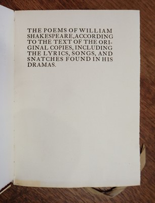 Lot 610 - Essex House Press. The Poems of William Shakespeare, 1899