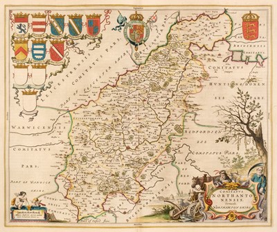 Lot 307 - Northamptonshire. Blaeu (Johannes), Comitatus Northantonensis..., Amsterdam, circa 1646