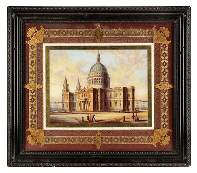 Lot 388 - Glass Painting. St Pauls Cathedral, circa 1850