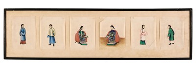 Lot 377 - Chinese Pith Paintings. 24 watercolour pith paintings of figures in traditional costume, c.1860