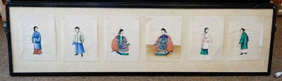 Lot 377 - Chinese Pith Paintings. 24 watercolour pith paintings of figures in traditional costume, c.1860