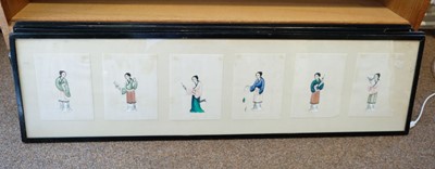 Lot 377 - Chinese Pith Paintings. 24 watercolour pith paintings of figures in traditional costume, c.1860