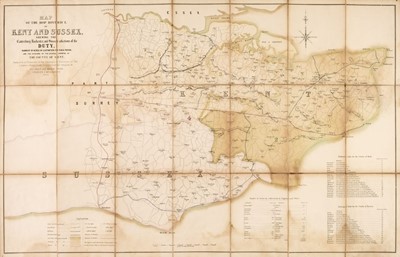 Lot 294 - Kent & Sussex. Muggeridge (Charles J.), Map of the Hop District of Kent and Sussex, 1844