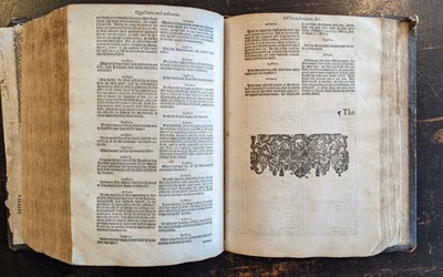 Lot 76 - Bible [English]. The Bible: Translated according to the Ebrew and Greeke, 1611