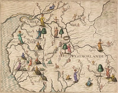Lot 271 - Cumberland & Westmorland. Drayton (Michael), Untitled allegorical map, 1622