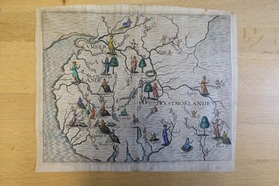 Lot 271 - Cumberland & Westmorland. Drayton (Michael), Untitled allegorical map, 1622