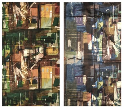 Lot 270 - Piper (John). Four pairs of curtains, Stones of Bath, Sanderson, 1960
