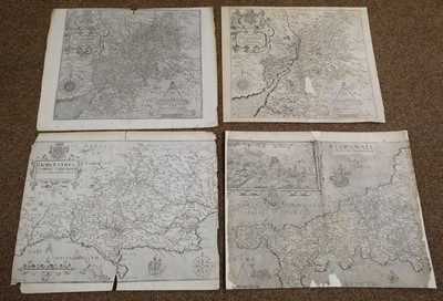Lot 262 - British County Maps. A collection of 53 county maps, mostly 17th & 18th century