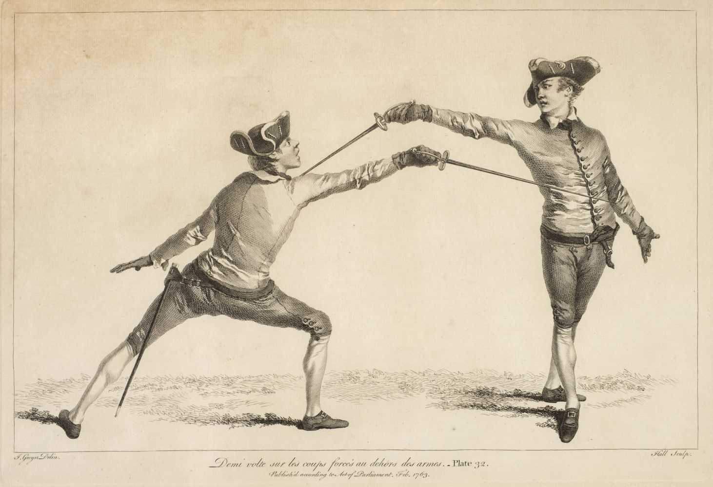 Lot 98 - Fencing. Gwyn (James), Demi Volte sur les Coups Forcés au Dehors des Armes, 1763