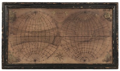 Lot 241 - Embroidered map. A Map of the World, by Ann Horsnaill, 1795