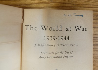 Lot 169 - [Turing, Alan, 1912-1954]. The World at War, 2nd edition, 1945