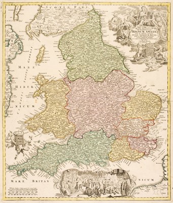Lot 279 - England & Wales. Homann (J. B.), Magnae Britanniae pars Meridionalis..., circa 1720