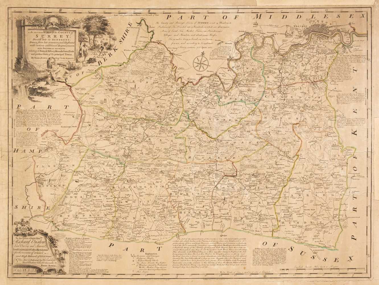 Lot 329 - Surrey. (Bowen (Emanuel), An Accurate Map of the County of Surrey.., circa 1765