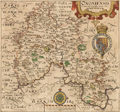 Lot 324 - Saxton (Christopher & Hole G.). Oxfordshire & Lancashire, 1610 - 37