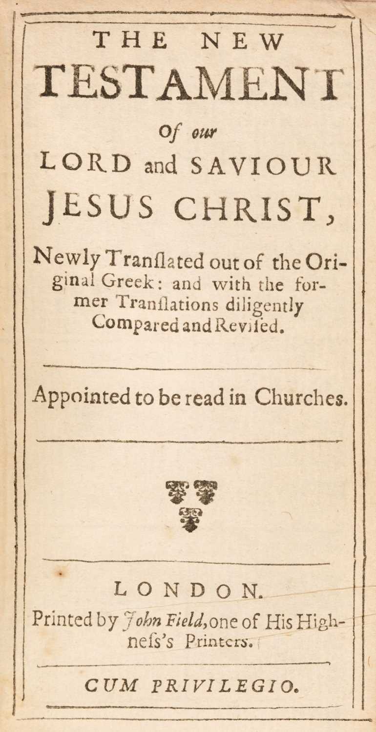 Lot 79 - Bible [English]. The Holy Bible containing ye Old and New Testaments, London: John Field, 1653