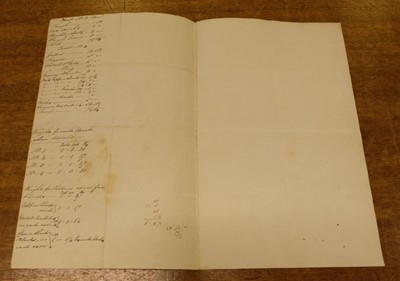 Lot 43 - Franklin Polar Expedition. Original manuscript instructions for the building of 4 boats