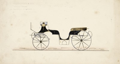 Lot 379 - Coaching. Four watercolours of coach designs, mid 19th century