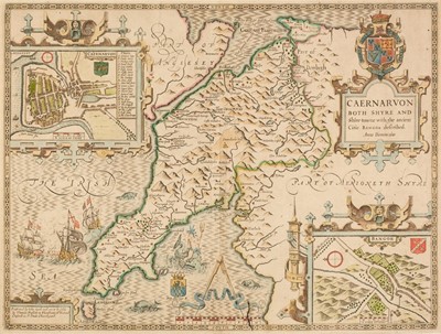 Lot 267 - Caernarvonshire. Speed (John), Caernarvon both Shyre and Shire-Towne..., 1676