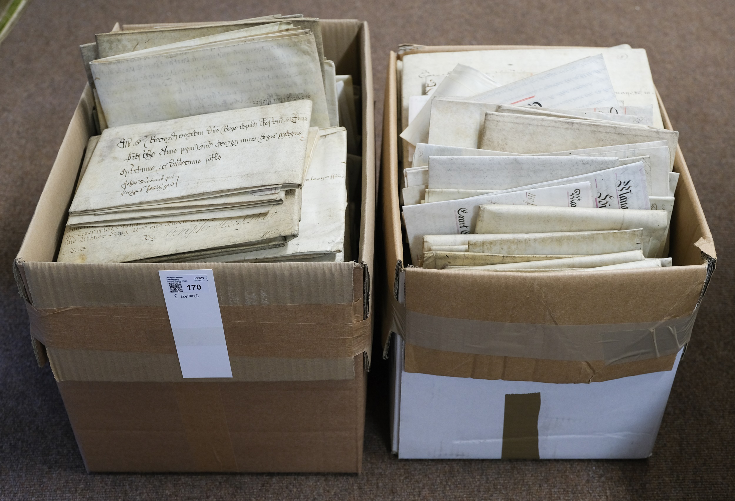 Lot 170 Vellum Deeds. A collection of approximately