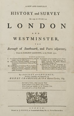 Lot 42 - Chamberlain (Henry). A New and Compleat History of the Cities of London and Westminster, [1770]