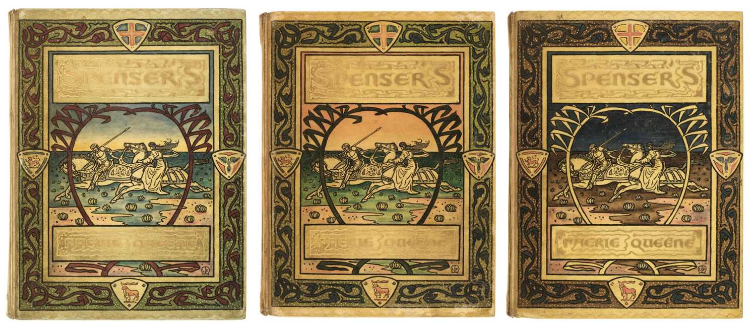 Lot 676 - Vellucent binding. The Faerie Queene by Edmund Spenser, 3 volumes, 1897