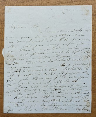 Lot 140 - Babbage (Charles, 1791-1871). Autograph Letter Signed, 7 January 1838