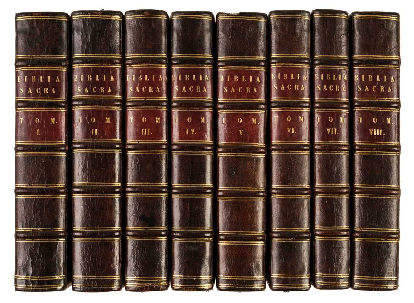Lot 81 - Bible [Latin]. Biblia Sacra, Vulgatae Editionis, Sixti V. Pont. Max., 8 vols., Paris, 1651-52