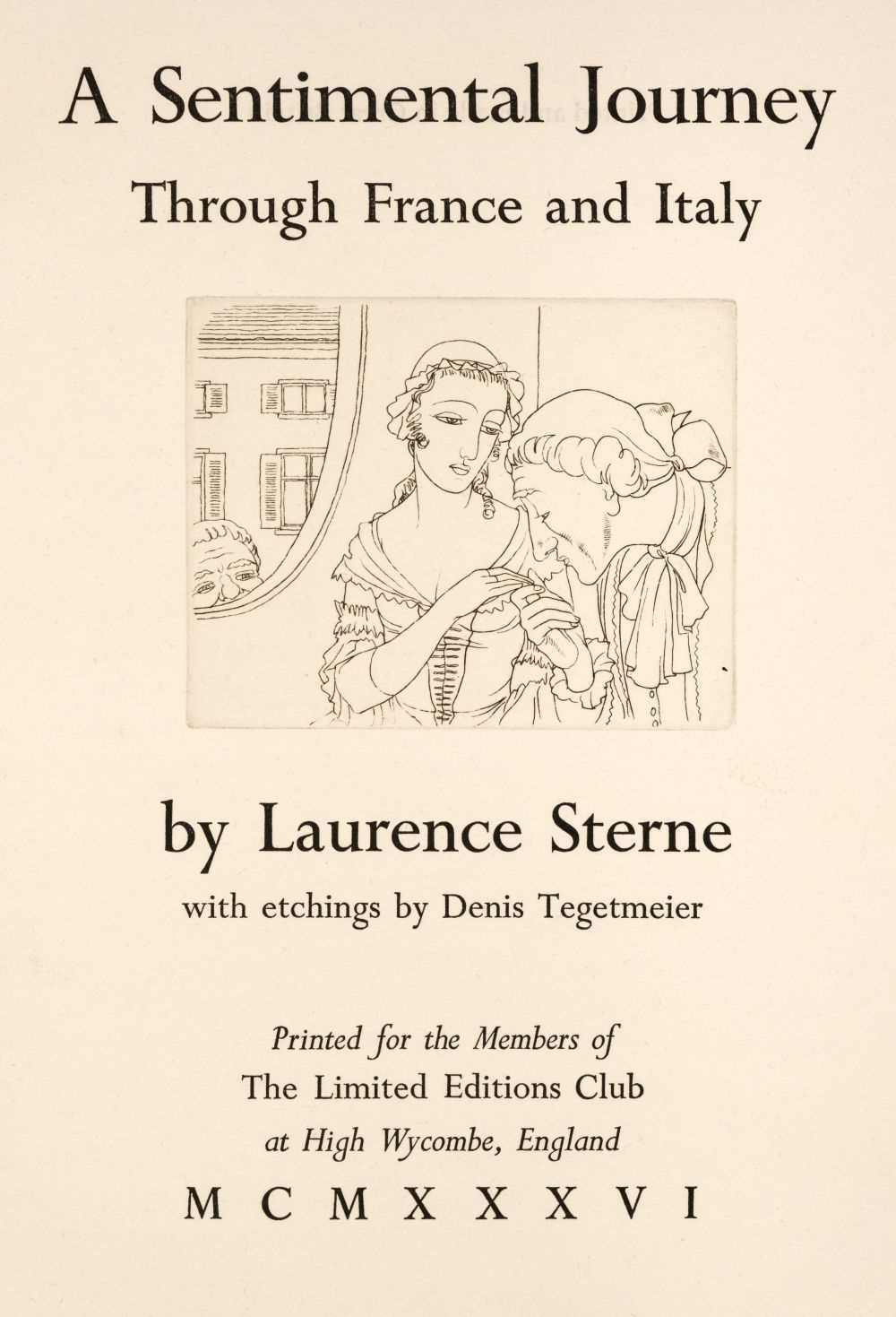 Lot 732 - Limited Editions Club. A Sentimental Journey through France and Italy by Laurence Sterne