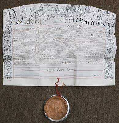 Lot 149 - Victorian Letters Patent. A commission by letters patent for John Bearnes, 1837