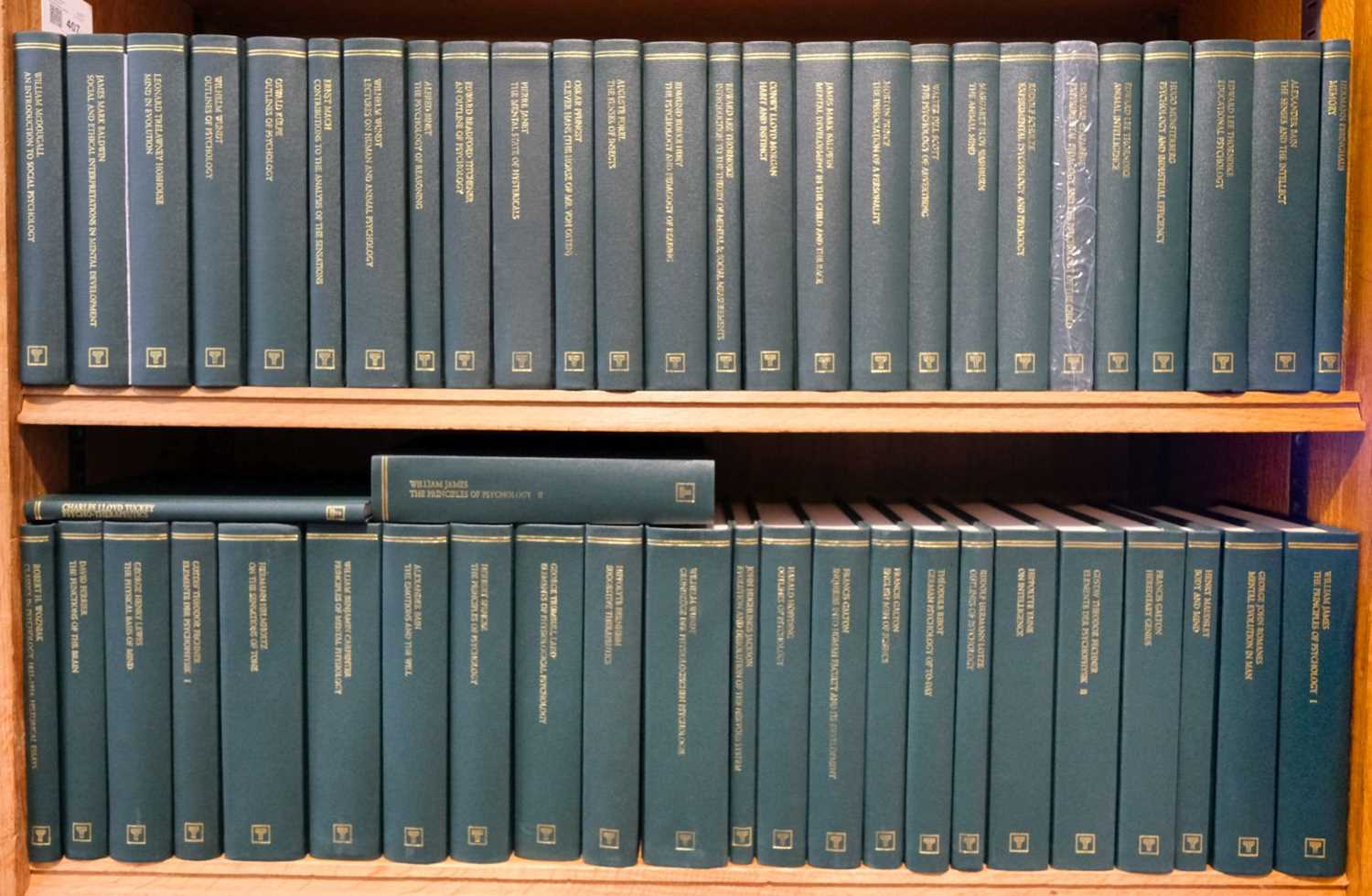 Lot 407 - Thoemmes Press. Classics in Psychology, 1855-1914, a collection if key works, 50 volumes, 1998