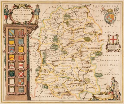 Lot 195 - Wiltshire. Blaeu (Johannes), Wiltonia sive Comitatus Wiltoniensis Anglis Wil Shire, 1648