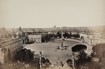 Lot 474 - Attributed to James Anderson (1813-1877). View of Piazza del Popolo from Mount Pincio, Rome, c. 1860