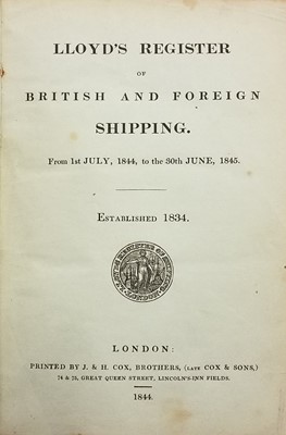 Lot 440 - Lloyd's Register of British and Foreign Shipping. A broken run of 77 volumes, London: J. & H. Cox, 1844-1918