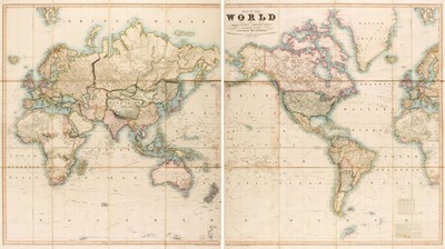 Lot 198 - World. Cruchley (G. F.), Map of the World on Mercator's Projection..., 1855