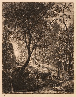 Lot 396 - Palmer (Samuel, 1805-1881). The Herdsman’s Cottage or Sunset, 1850
