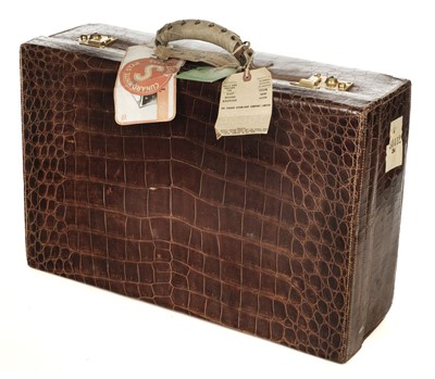 Lot 71 - Suitcase. Early 20th-century crocodile skin suitcase