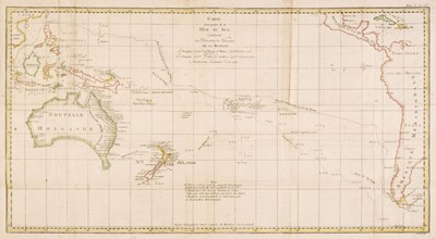 Lot 189 - Southern Pacific Ocean. Bernard (Robert ), Carte d'une partie de la Mer du Sud, 1774